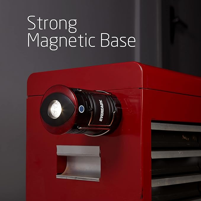 Eveready LED Camping Lanterns (4-Pack), Hybrid Power Rechargeable Collapsible Lantern Flashlights, Ultra Bright Tent Lights for Outdoors, Camping, Fishing, Emergency Black , one Size