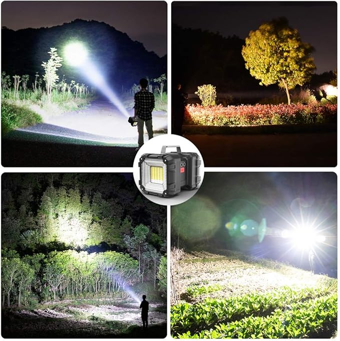 AlpsWolf Rechargeable Flashlight, LED Spotlight Flashlight 10000 Capacity 1200LM 20h Ultra-Long Standby 3+4 Lights Modes Camping Flashlight Waterproof with USB Output as a Power Bank