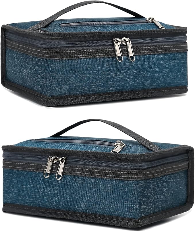 FlowFly Small Insulated Lunch box Portable Soft Bag Mini Cooler Thermal Meal Tote Kit with Handle for Work & School, Royal