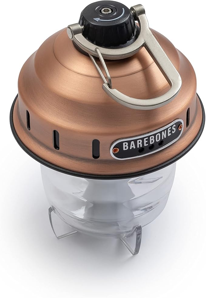 Barebones Beacon Hanging Light – Copper, Rechargeable LED Camping Lantern with Adjustable Brightness – Weatherproof Vintage-Style Hanging Lantern for Outdoor Adventures and Year-Round Use