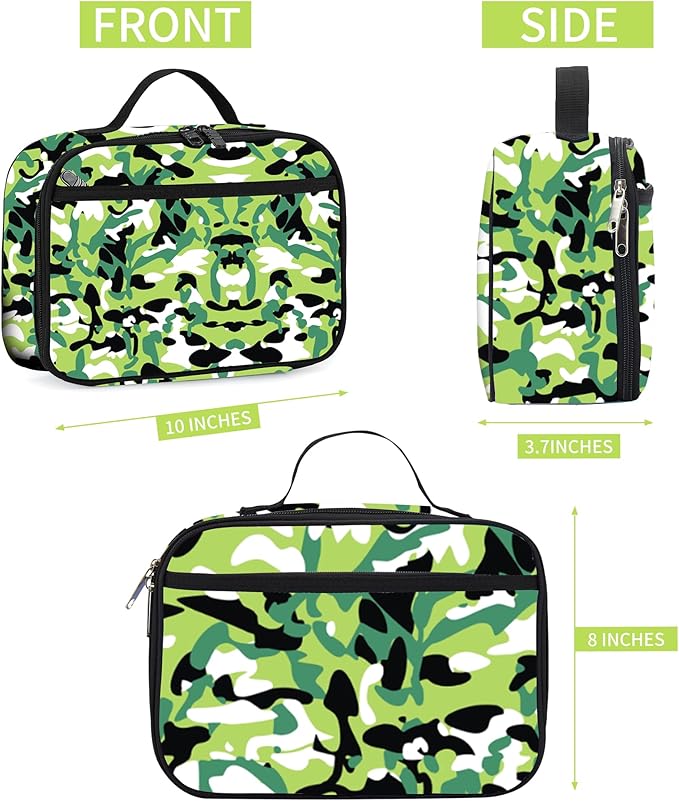 rickyh style Lunch Box with Padded Liner, Spacious Insulated Lunch Bag Durable Thermal Lunch Cooler Pack with Strap for Men Women Boys Girls Adults School Sports Beach Picnic Work Camp,2 Pocket