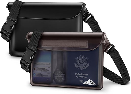 HEETA Waterproof Fanny Pack, Waterproof Pouch Dry Bag 2/3/4 Pack for Phone, Adjustable Waist Strap and Screen Touch Sensitive for Swimming Kayaking Boating Beach Fishing Diving Surfing Accessories