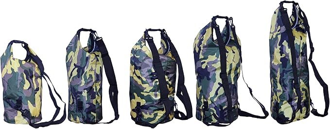 Waterproof Dry Bag Combo 5-30L Roll Top Dry Storage Bag Backpack for Kayaking Boating Beach Camping Travel Fishing, w/Phone Case & Collapsible Water Bottle & Sunglasses & Ear Band,Yellow 20L