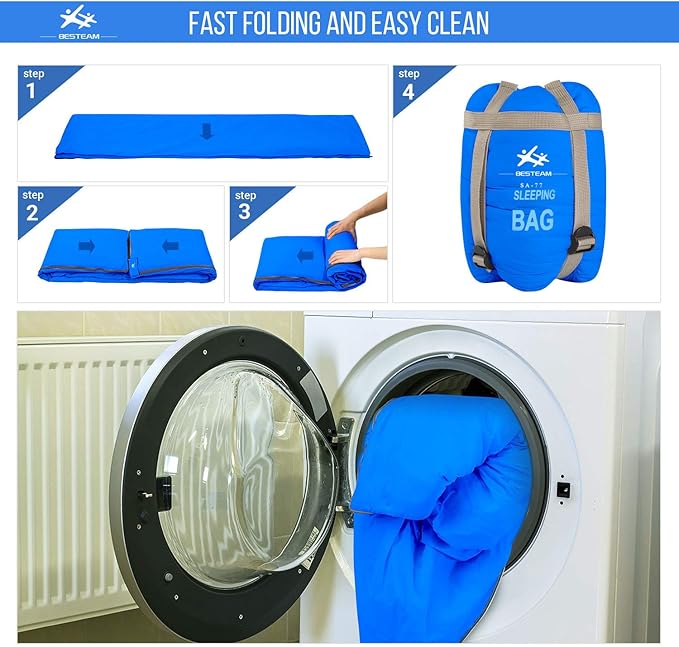 Warm Weather Sleeping Bag - Portable Waterproof Compact Lightweight, Packable for Kids, Teens Adults Camping Backpacking Hiking, Spring Summer Fall