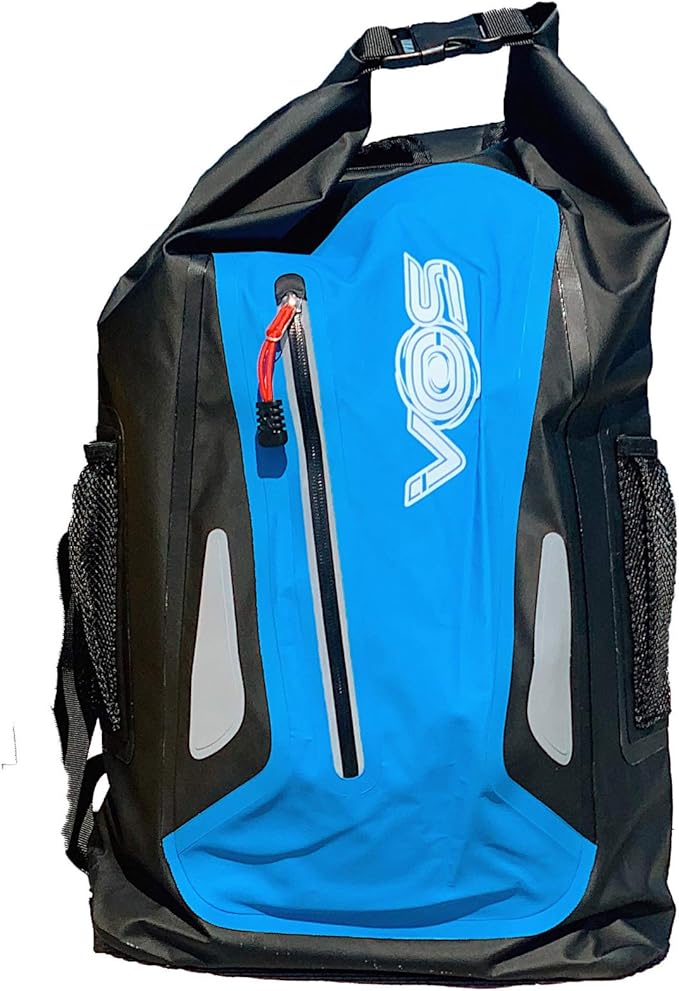 VOS Waterproof Premium Dry Bag | All-purpose Lightweight Dry Storage Backpack for Travel, Swimming, Boating, Kayaking, Camping, Beach (Blue/Black)
