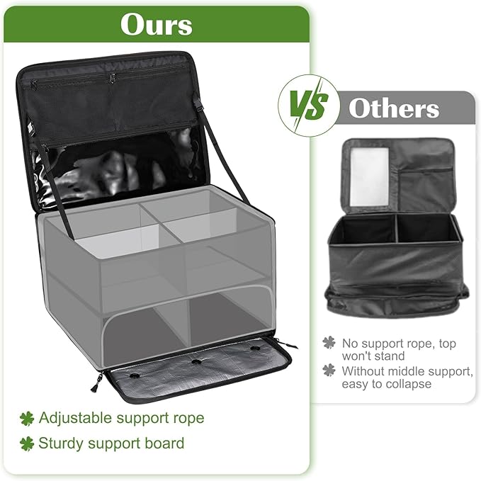 Golf Trunk Organizer, 2 Layer Waterproof Car Golf Locker with Separate Ventilated Compartment for 2 Pair Shoes, Golf Trunk Storage for Golf Accessories, Golf Gifts for Men