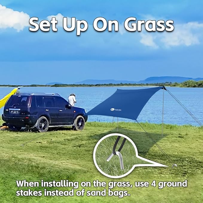 Beach Shade Tent, Portable Easy Pop Up Beach Canopy, UPF50+ Sun Protection Shelter, Windproof & Water Resistant, Perfect for Family