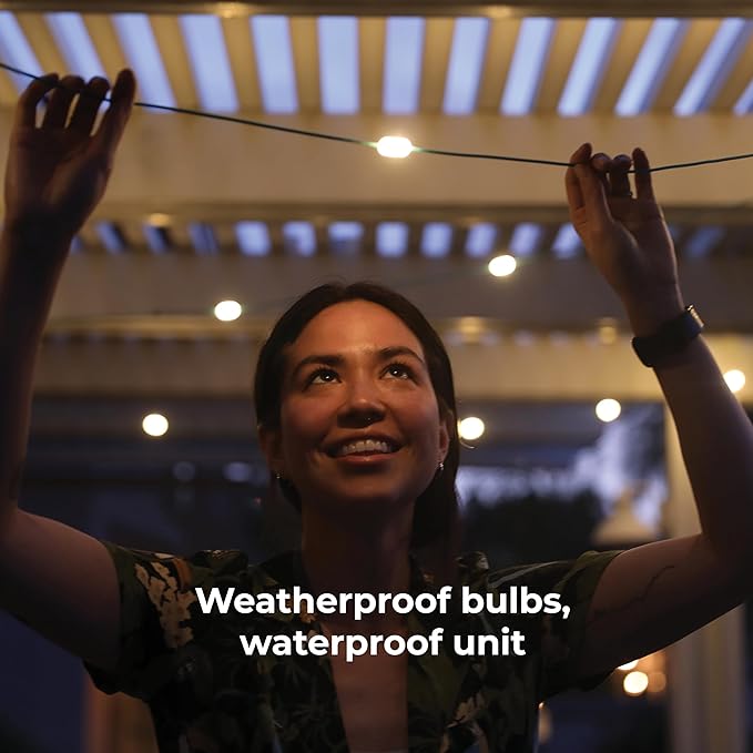 MPOWERD Luci Solar String Lights + Phone Charger: Rechargeable via Solar or USB-C, White 18', 100 Lumens LEDs, Lasts Up to 20 Hours, Waterproof, Camping, Pool/Patio, and Travel