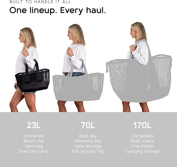 MISSION Boat Gear CASSI Heavy-Duty Outdoor Tote and Waterproof Marine-Grade Mesh Boat Bags