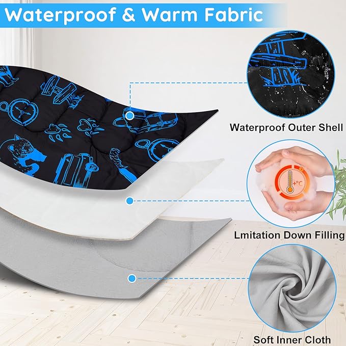 FIOBEE Kids Sleeping Bag for Girls Boys 3 Season Warm & Cool Weather Youth Camping Sleeping Bags with Backpacking Bag Waterproof for Traveling Hiking Indoor Outdoor Camping Essentials