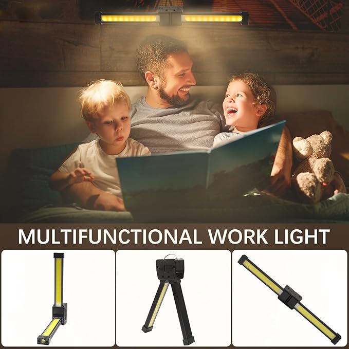 Gym Lamp, Magnetic Posing lamp,7th Gear Dimming &180 Degree Rotating Folding Work Light, Portable LED Flashlight, Handheld USB Rechargeable Power Bank Camping Flashlight（1PCS