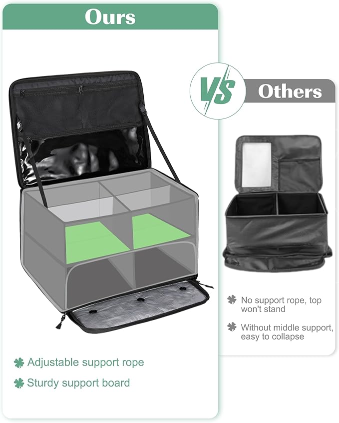 Golf Trunk Organizer, 2 Layer Waterproof Car Golf Locker with Separate Ventilated Compartment for 2 Pair Shoes, Golf Trunk Storage for Golf Accessories, Golf Gifts for Men