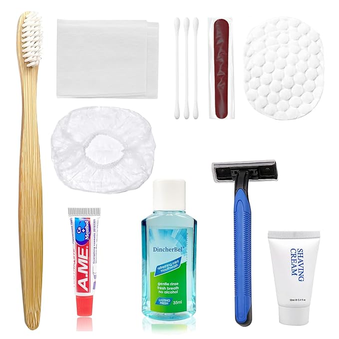 Hygiene Kit Bundle Bulk, Travel Size Personal Care Toiletries for Hotel, Home, Camping, Travel, Charity - Individually Wrapped Toiletries Amenities (15 Pack)