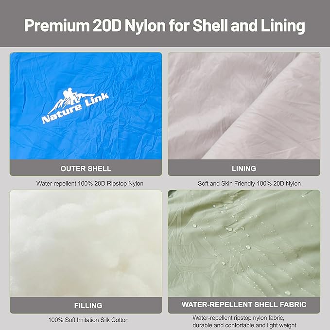 Lightweight Mummy Sleeping Bag 2.87lbs, Backpacking Sleeping Bag 42℉-55℉, Nylon Shell and Lining, Compact, Ultralight Sleeping Bag for Backpacking Camping Hiking
