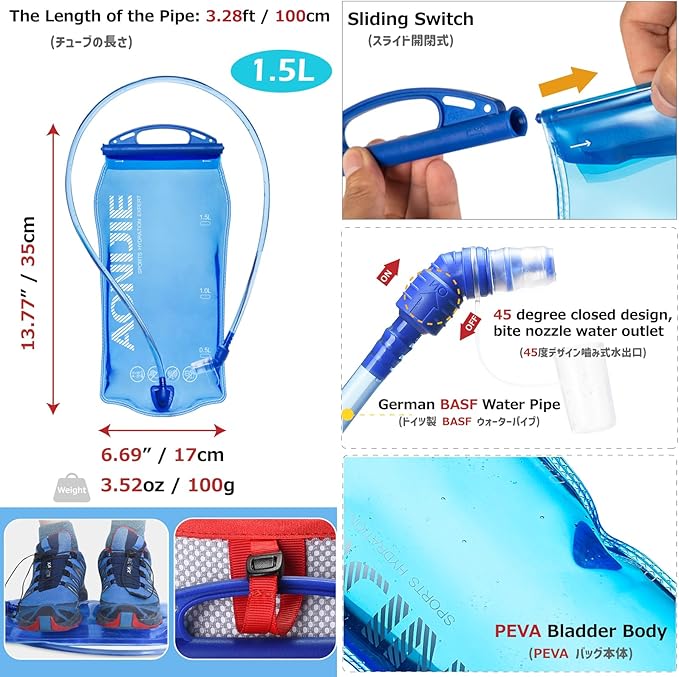 Azarxis Running Water Bottles Flask BPA Free Leakproof Hydration Vest Packs Waist Belt Replacement for Triathlon Marathon Hiking Cycling Climbing Runner