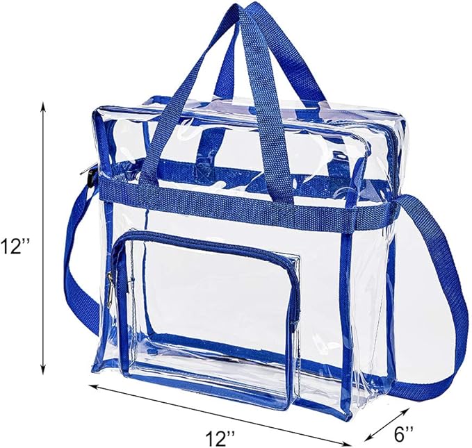 Clear Bag Stadium Approved,Stadium Security Travel & Gym Clear Tote Bags,12"x 6"x12"