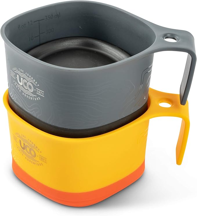 UCO Collapsible Camp Cup for Camping, Backpacking, and Hiking, 12 Ounces, 2 Pack