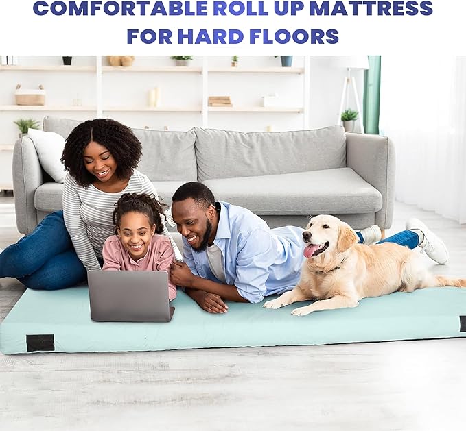 Hazli Matrix Comfort-Cell Memory Foam Camping Mattress Pad - Roll Up Mattress for Adults - Portable Cot Sleeping Pad for Camping - Floor Mat or Bed Roll for Car, SUV
