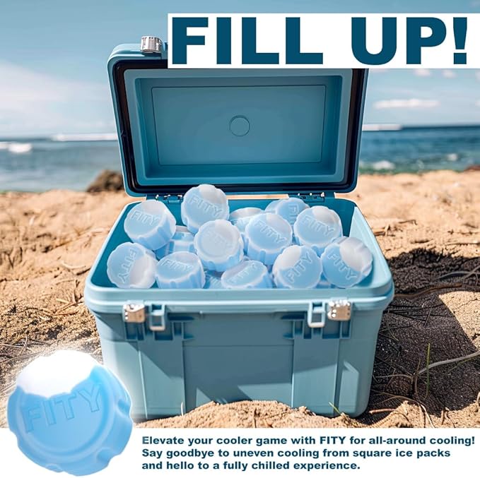 FITY Freeze The 6 Pack - A Space Saving Freezable Ice Pack use w/Lunch Boxes, Diaper Bags, Sore Muscles, 16oz can Cooler tumblers, Beach Bags, Coolers, and More.