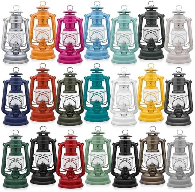 Outdoor Kerosene Fuel Lantern, German Made Weather Resistant Baby Special 276 Galvanized Hurricane Lamp for Camping or Patio, 10 Inches, Pastel Orange