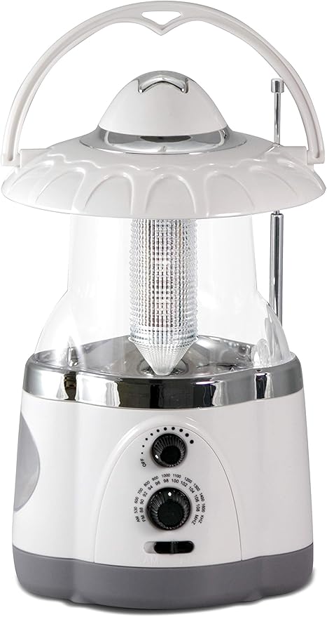 Multifunctional Radio Lantern and Emergency Flashlight, Battery Operated, 12 Bright Lantern LED's and 4 Bright Flashlight LED's, Hurricane Lantern by Northpoint