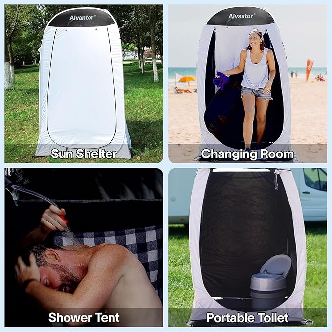 Alvantor Shower Tent Changing Room Outdoor Toilet Privacy Pop Up Camping Dressing Portable Shelter Teflon Coating
