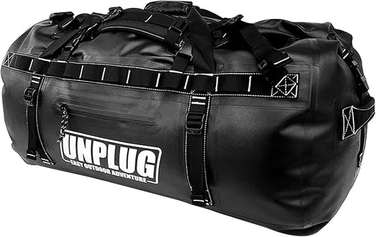UNPLUG Ultimate Adventure Bag | 1680D Heavy Duty Waterproof Bag | Large Travel Duffle Bag which can be Used for Camping, Motorcycling, Boating, or Hunting