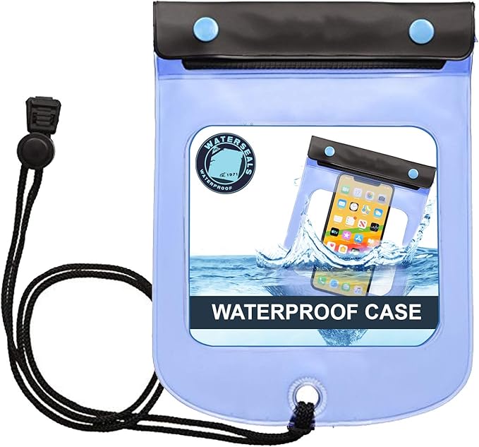 Lewis N. Clark WaterSeals Triple Seal Waterproof Pouch + Dry Bag for Cell Phone or Tablet, Great for Kayak, Canoe, Pool, Beach, Large (7.5X6.5)