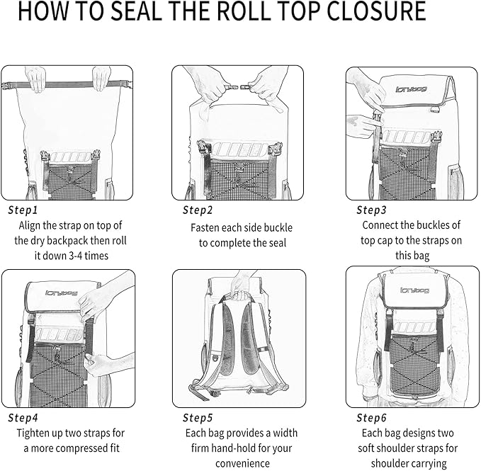 IDRYBAG Waterproof Backpack for Men 25L/45L, Dry Bags Kayak, Dry Backpack Camping Hiking