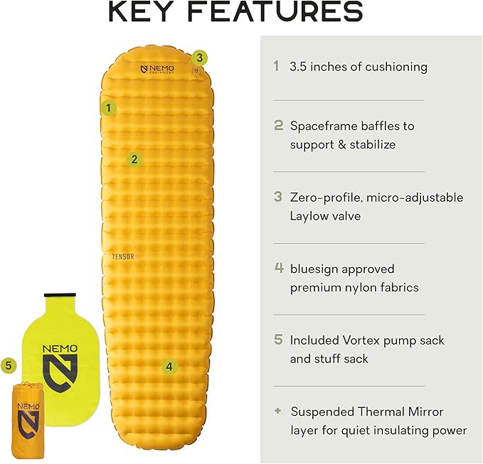 Nemo Tensor Trail Ultralight Insulated Sleeping Pad, Regular Mummy