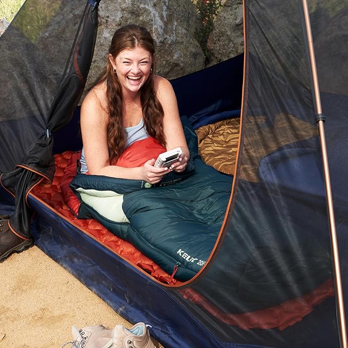 Kelty Cosmic Synthetic Fill 20 Degree Backpacking Sleeping Bag – Compression Straps, Stuff Sack Included