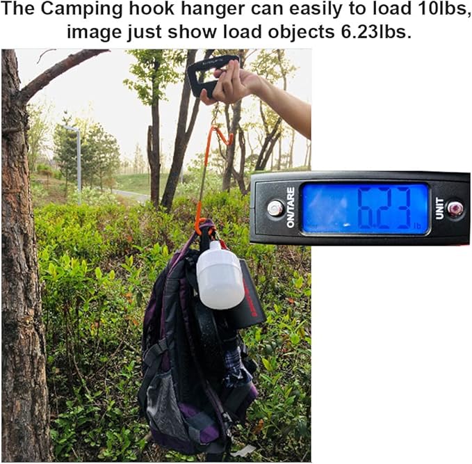 Camping Lantern Hook Hanger Tent Light Outdoor Lamp Hanger Non-Slip for Camping Hiking - 2pcs