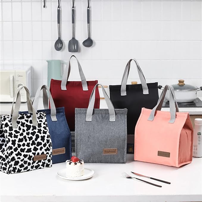 Lunch bag, Insulated Lunch Bag for Women Men, Lunch Containers Reusable Lunch Tote Bags for Work, Travel, Outdoor (Red)