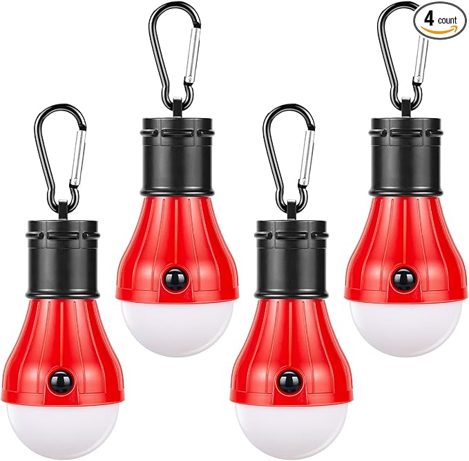 Doukey Portable Camping Lanterns [4 Pack] LED Tent Lanterns Emergency Light for Backpacking, Hiking, Hurricane Outage
