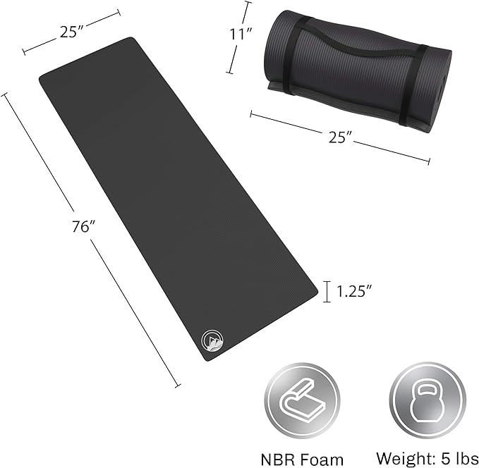 Foam Sleeping Pad for Camping - 0.75-Inch-Thick Waterproof Sleep Pad with Carry Straps for Cots, Tents, or Sleepovers by Wakeman Outdoors (Blue)