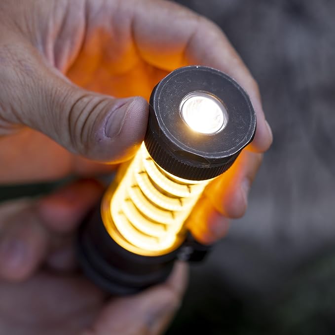 Barebones Edison Light Stick – Tumbled Steel, USB Rechargeable LED Lantern and Flashlight with 7 Modes, 40+ Hour Run Time, Camping Essentials with Magnetic Base