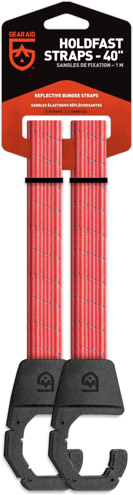 GEAR AID Holdfast Bungee Strap, Organize Your Garage and Gear for Biking, Camping, Hunting, Exercise, Paddling and More, Orange Reflective