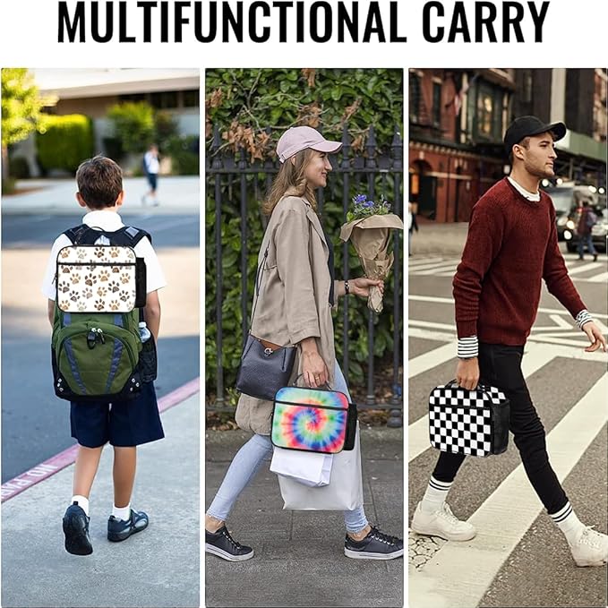 Tie Dye Lunch Bag Reusable Insulated Lunch Box Keep Food Cooler Thermal Lunch Tote for Women Men