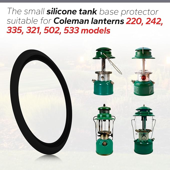 Camping Kerosene Lamp Silicone Base Suitable for Coleman Lanterns Models 200, 242, 335, 321, 502, 533, Protects Against Scratches and Enhances Stability（Black）