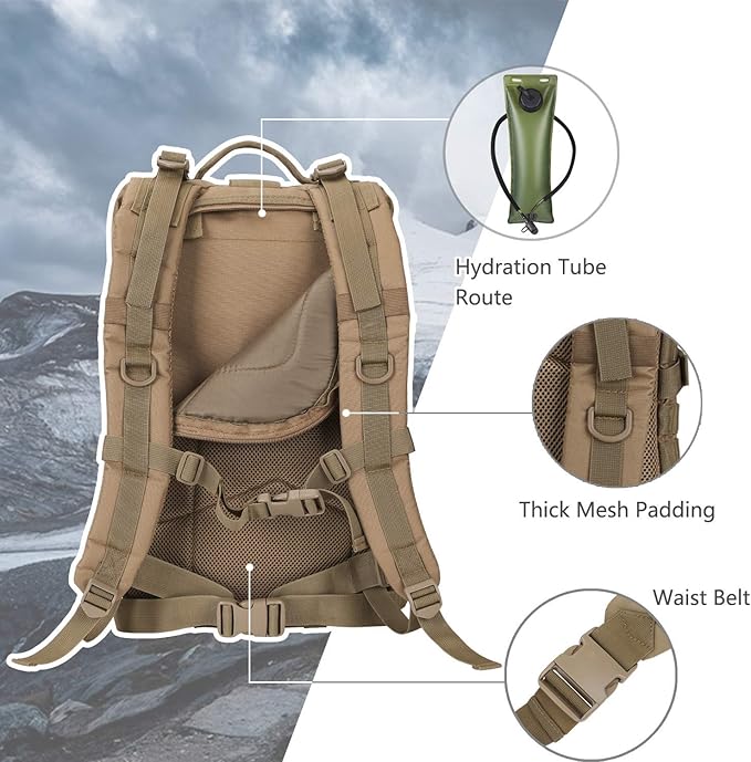 MOLLE Assault Pack, Tactical Backpack Military Army Camping Rucksack, 3-Day Pack