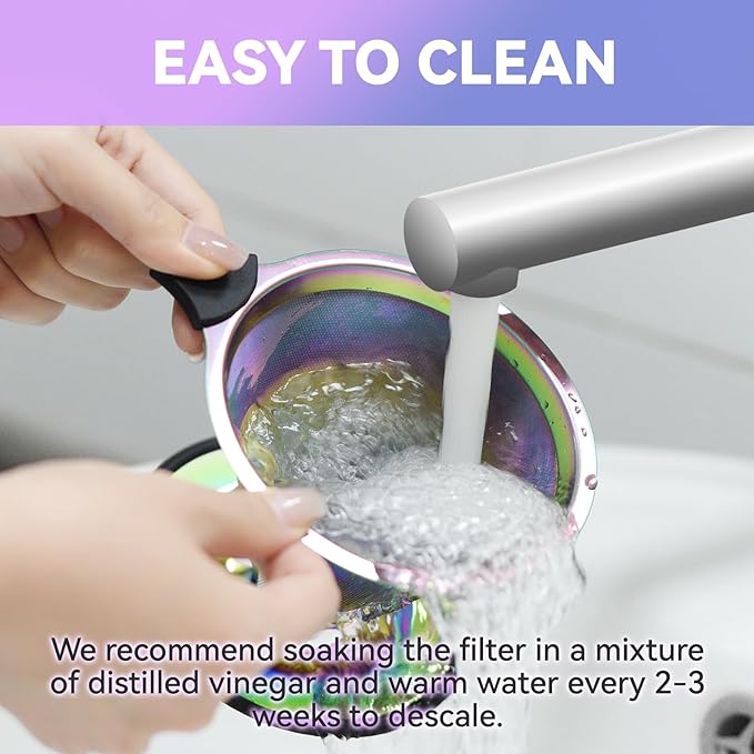 Pour Over Coffee Dripper Filter: Reusable Stainless Steel Coffee Filters - Metal Cone Filter Paperless Single Cup Coffee Maker 1-4 Cup with Double Mesh & Non-slip Cup Stand Multicolour