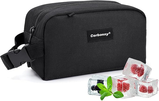 Cerbonny Cooler Bag Freezable Lunch Bag for Work School Travel,Leak-proof Small Lunch Bag,Small Insulated Bag For Kids 3+/Adults,Freezer Lunch Bags,Freezable Snack Bag,Black