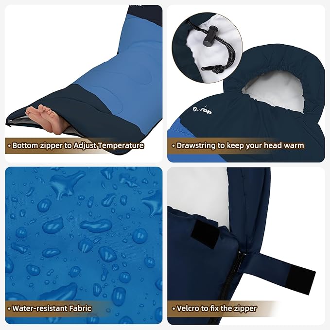 GEERTOP Backpacking Sleeping Bag for Camping, Lightweight Sleeping Bags for Adults Kids Summer Warm Cold Weather Hiking Travel