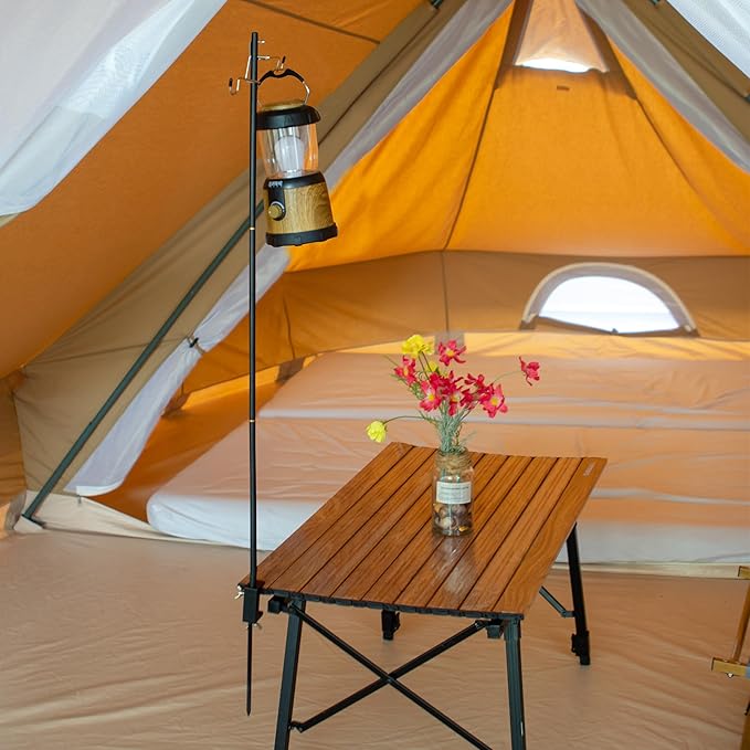 Camping Folding Lamp Pole, Lightweight Collapsible Aluminum Lantern Stand, Outdoor Portable Lamp Post Hanging Light Holder Stick for Picnic Hiking Fishing BBQ (Lantern Stand)