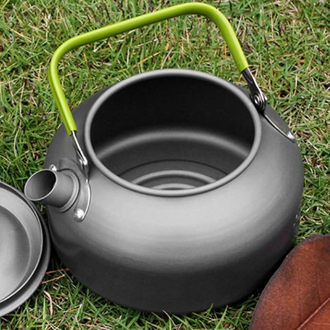 Docooler Camping Kettle - 0.8L Portable Ultra-Light Outdoor Hiking Camping Picnic Water Kettle, Teapot, Coffee Pot - Compact, Quick-Heat & Anti-scalding