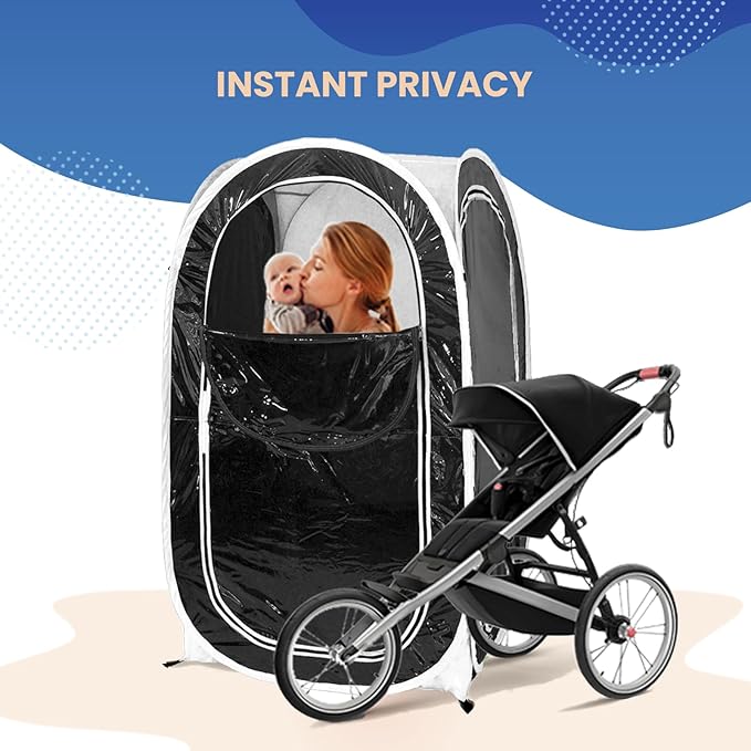 WeatherPod 1-Person Pop-Up Pod with Tinted Panels – Pop-Up Weather Pod, Protection from Cold, Wind and Rain with Added Privacy