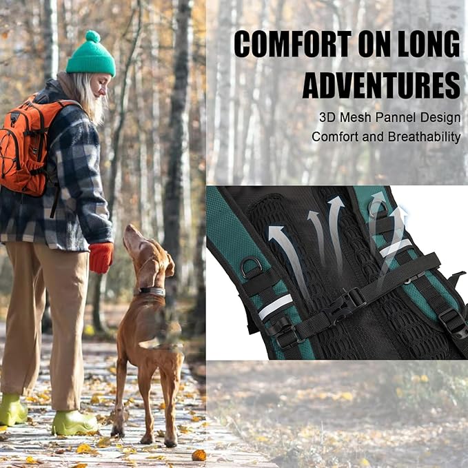 Hydration Backpack Pack with 2L Water Bladder 18L Hiking Backpack Women Men Lightweight Hydropack Insulated Daypack for Biking, Running, Festival