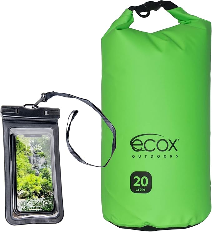 Outdoors Waterproof Dry Bag for Outdoors Activities High Grade 500D PVC Construction Includes Waterproof Phone Case and Side Strap for Easy Carry 10L and 20L Models