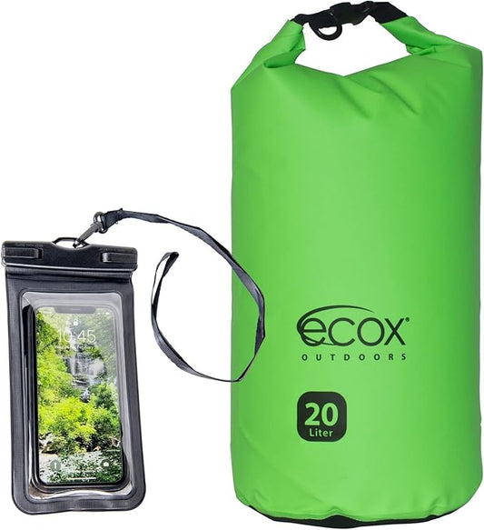 Outdoors Waterproof Dry Bag for Outdoors Activities High Grade 500D PVC Construction Includes Waterproof Phone Case and Side Strap for Easy Carry 10L and 20L Models