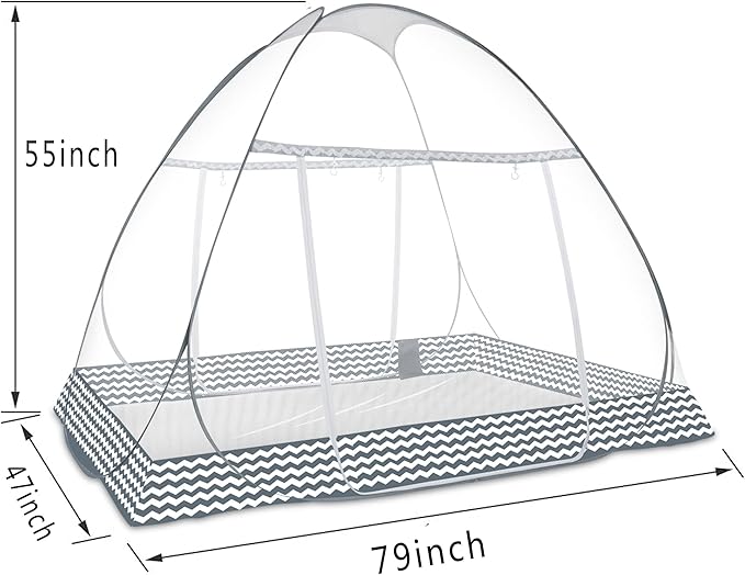 Mosquito Net Pop Up Ten,Folding Netting Bed Tent,Portable Mosquito Netting with Bottom,Bug Net,Canopy Outdoor,Camping Tent,Insect Screen,Ultralight,Folding Design,L79 x W47 x H55 inch